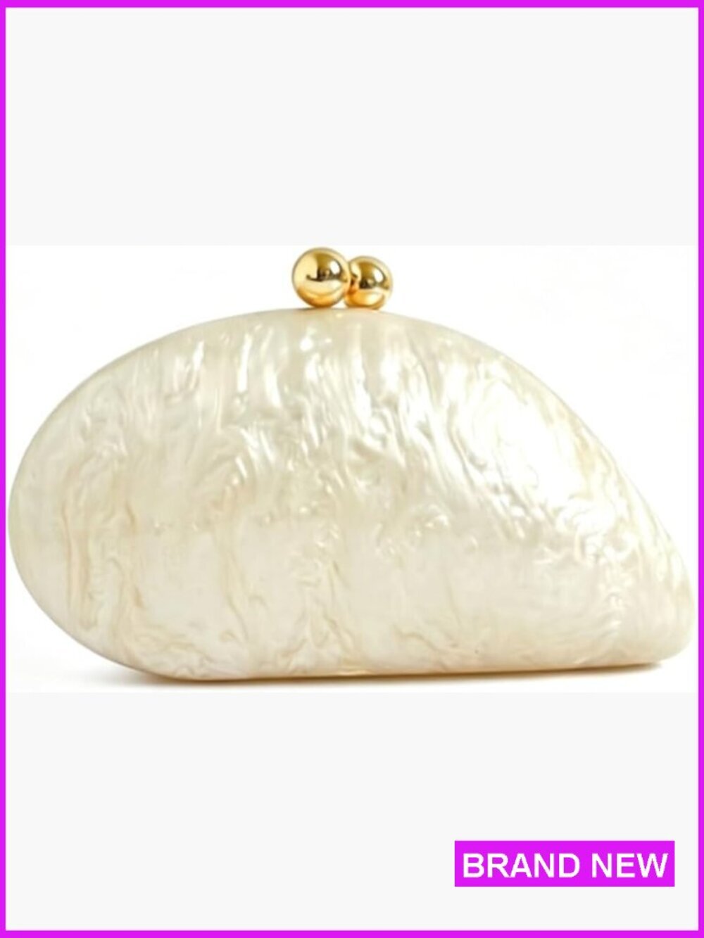 Acrylic Shell Shaped Clutch Evening Bag Luxury Marble Glitter Handbag Wedding